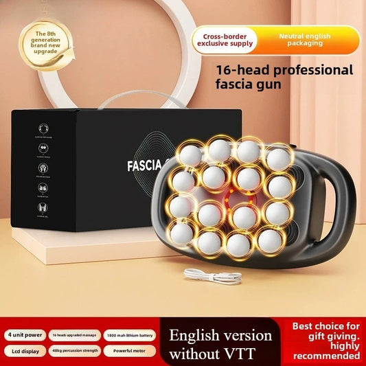 Experience Ultimate Relaxation with Our High-End 16-Head Fascia Gun Massager for Deep Tissue Relief